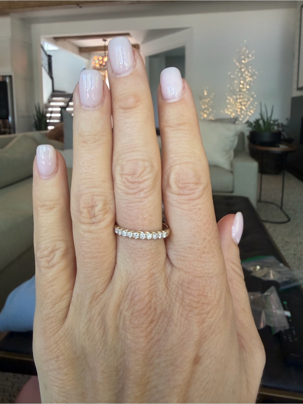 14K Gold Diamond Eternity Ring - Gold Diamond Band Size 9